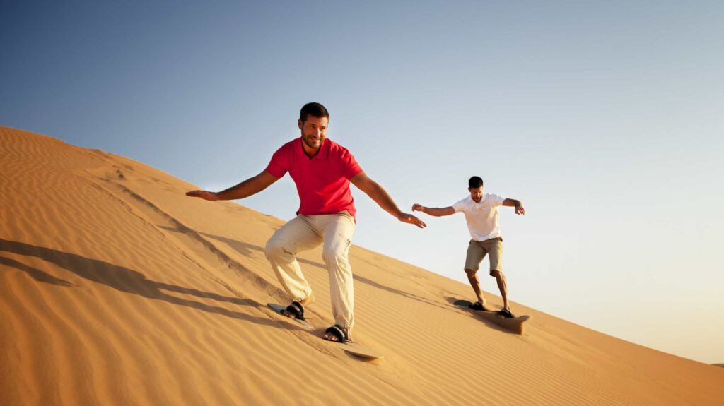 Sandboarding desert safari Dubai