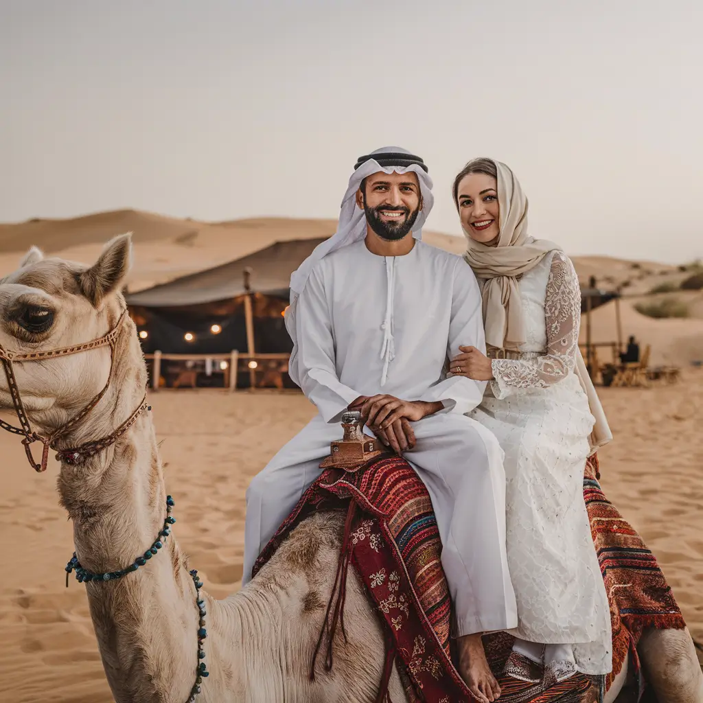 Marriage anniversary in a desert safari camp in Dubai