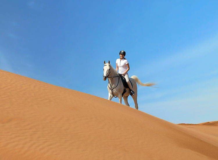 horse riding in desert safari Dubai